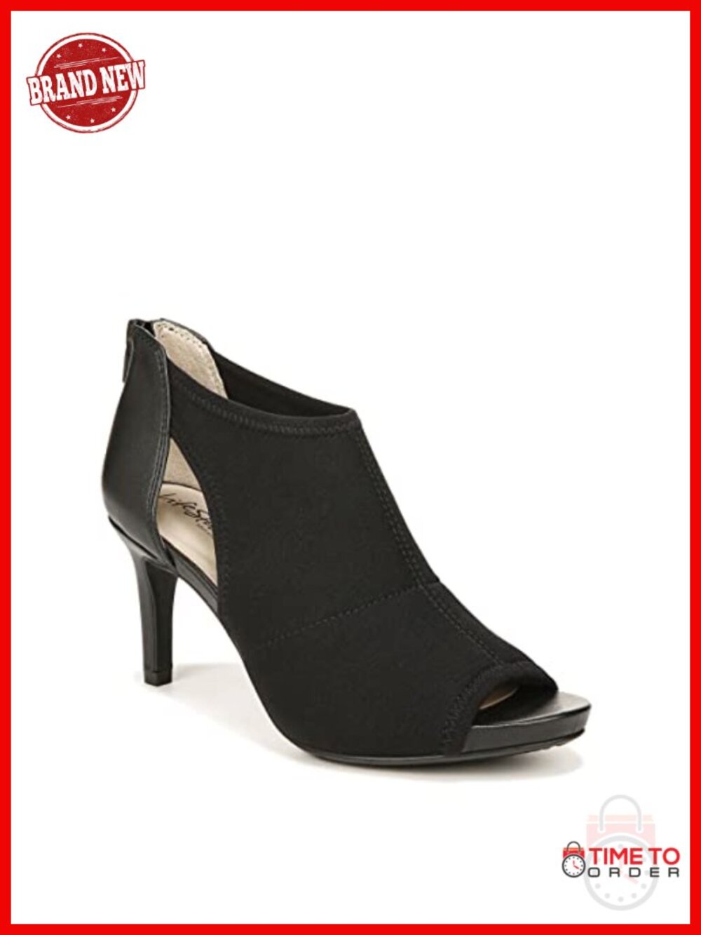 LifeStride Mod Cutout Peep Toe Heeled Sandals Ankle Strap Dress Shoes